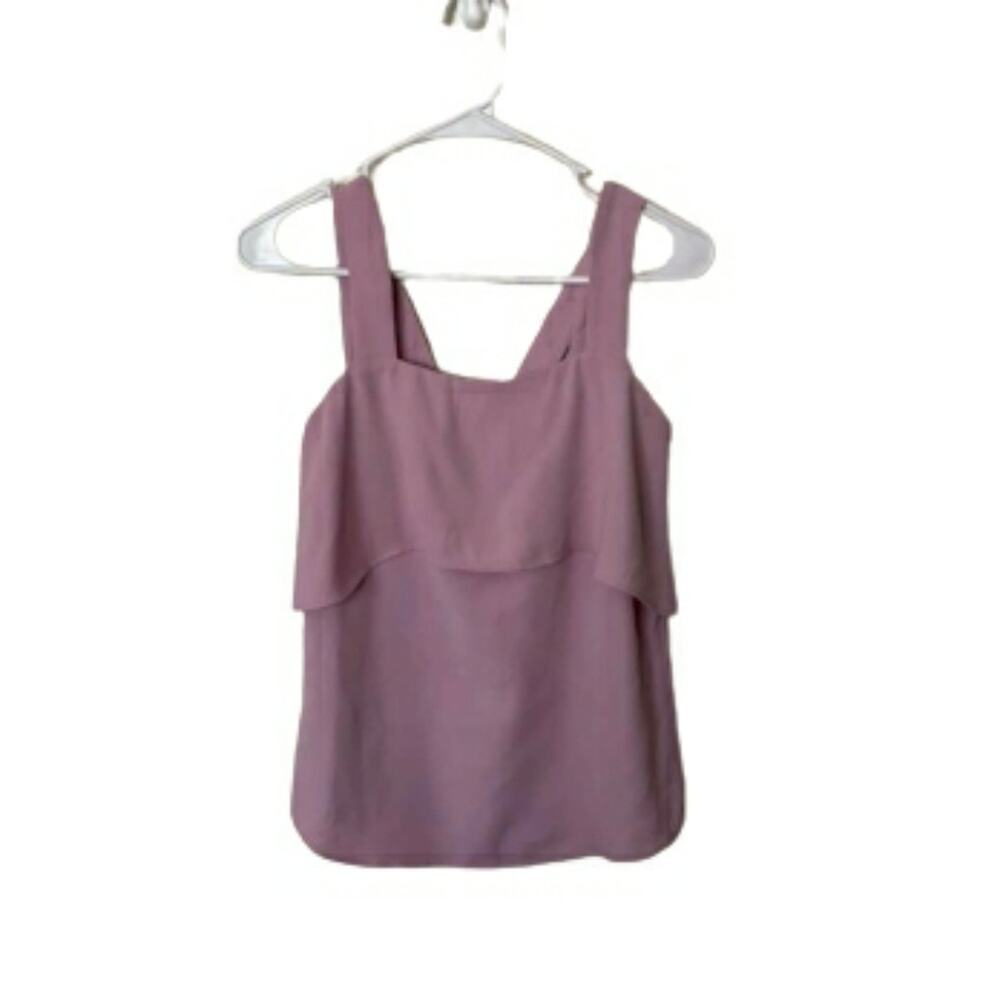 Ann Taylor Lavender Ruffle Front Sleeveless Top